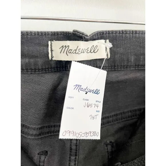 Madewell | NWT | Tall Cali Demi-Boot Jeans in Berkeley Black Chewed-Hem | Sz 28T
