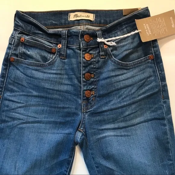 Madewell NWT Women’s Cali Demi-Boot Jeans Raw Hem Destructed Size 23 XXS