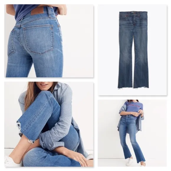 Madewell NWT Women’s Cali Demi-Boot Jeans Raw Hem Destructed Size 23 XXS