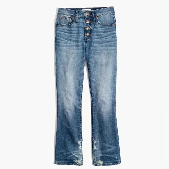 Madewell Petite Cali Demi-Boot Jeans Bess Wash: Button-Front Edition