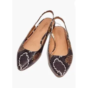 Madewell Slingback Snake Leather Flat