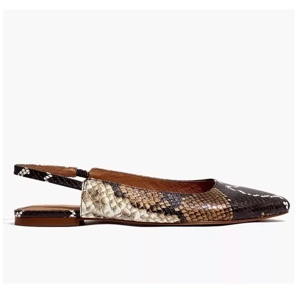 Madewell Slingback Snake Leather Flat