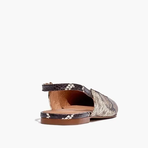 Madewell Slingback Snake Leather Flat