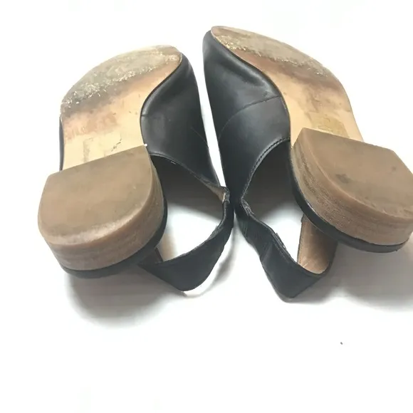 Madewell TAVI peep-toe slingback leather sandals true black 8 L6071