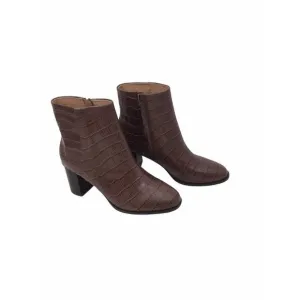 Madewell The Katie Lugsole Boot in Croc Embossed Leather Women's Size 9.5
