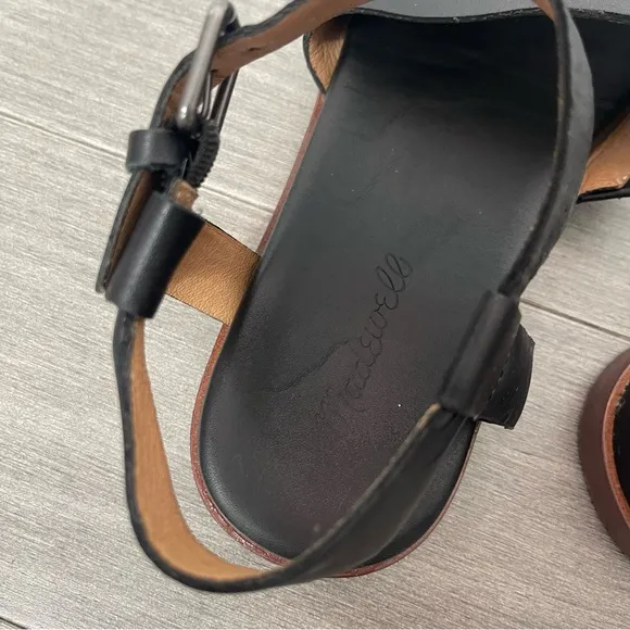 Madewell The Noelle Ankle Strap Flat Black Minimalist Shoes Sandals ND986 7.5
