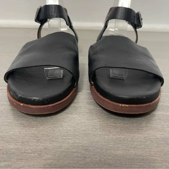Madewell The Noelle Ankle Strap Flat Black Minimalist Shoes Sandals ND986 7.5