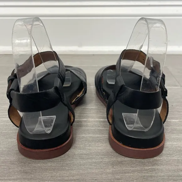 Madewell The Noelle Ankle Strap Flat Black Minimalist Shoes Sandals ND986 7.5