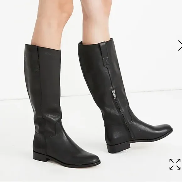 Madewell The Winslow Knee-High Boot Boots Classic Black Leather size 7