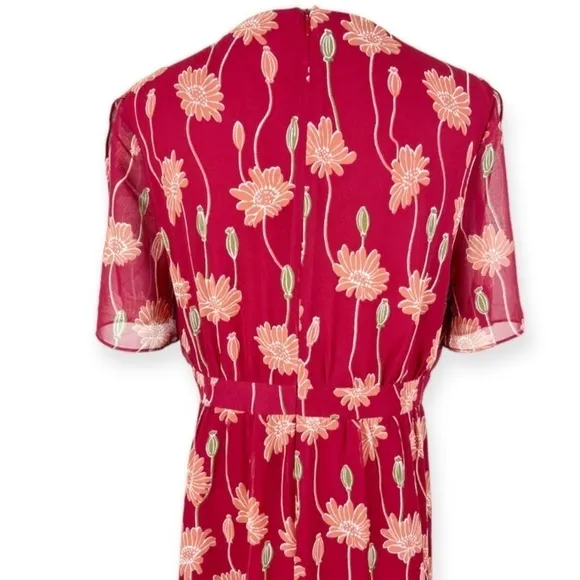 Madewell Tulip-Sleeve Maxi Dress in Tall Sunflowers Floral Faux Wrap 12
