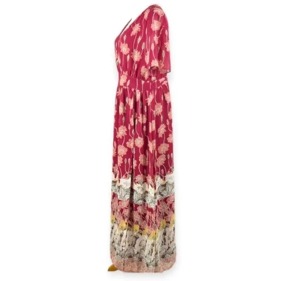 Madewell Tulip-Sleeve Maxi Dress in Tall Sunflowers Floral Faux Wrap 12