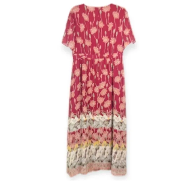 Madewell Tulip-Sleeve Maxi Dress in Tall Sunflowers Floral Faux Wrap 12