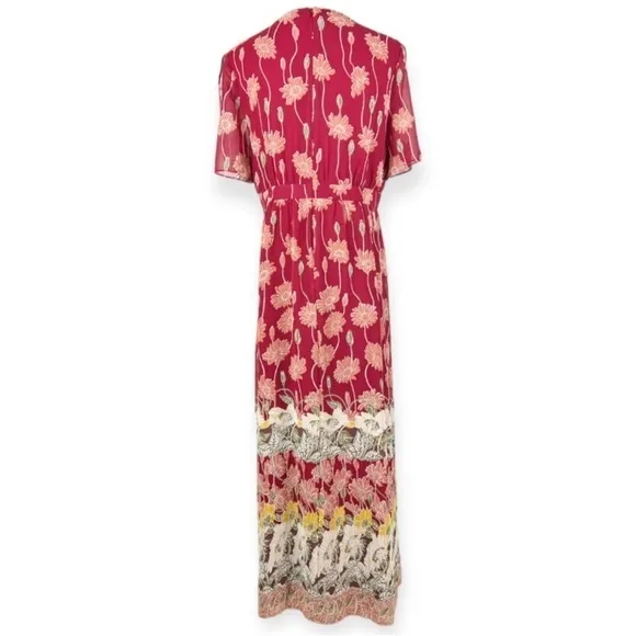 Madewell Tulip-Sleeve Maxi Dress in Tall Sunflowers Floral Faux Wrap 12