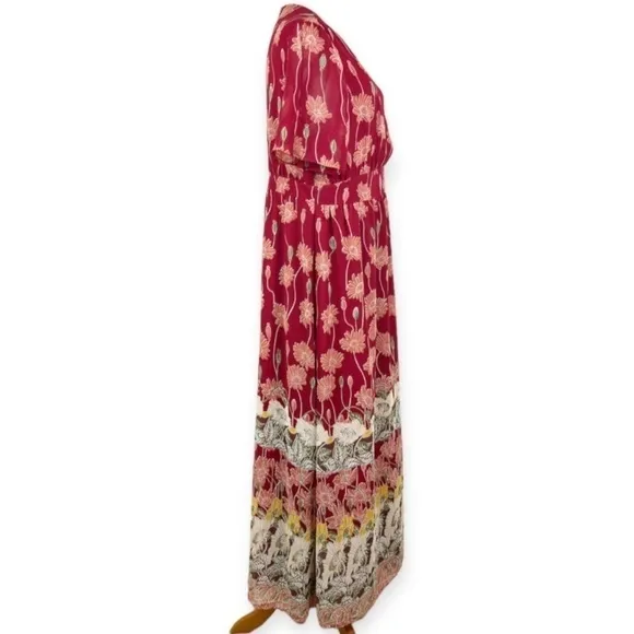 Madewell Tulip-Sleeve Maxi Dress in Tall Sunflowers Floral Faux Wrap 12