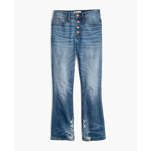 Madewell Cali Demi-Boot Jeans in Bess Wash: Button-Front Edition