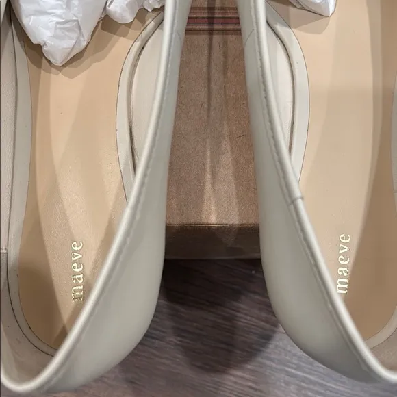 Maeve Cream Flats with Bow Detail