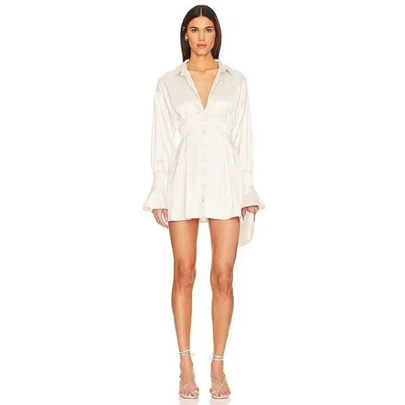 Majorelle Maritza Shirt Dress in Ivory Medium New Womens Blazer Jacket