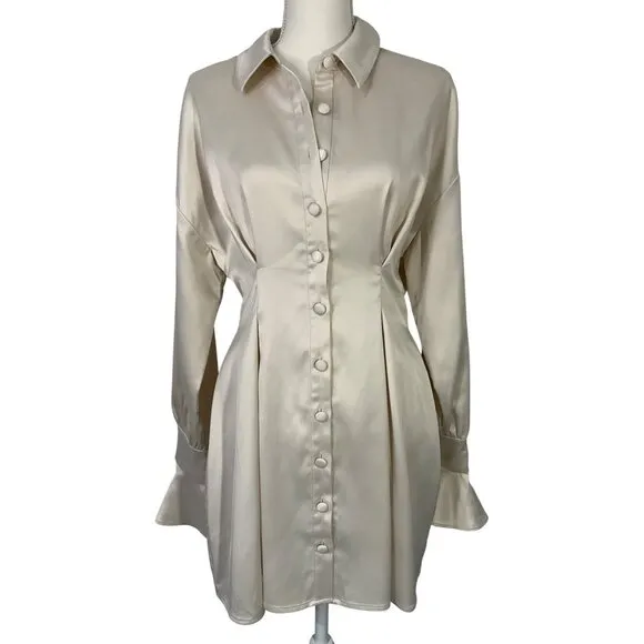 Majorelle Maritza Shirt Dress in Ivory Medium New Womens Blazer Jacket