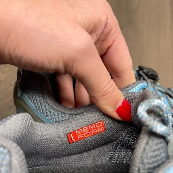Mammut T Aegility Low Hiking Sneakers Blue Gray Elastic Drawcord Size 7.5 Women
