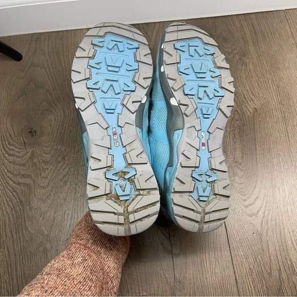 Mammut T Aegility Low Hiking Sneakers Blue Gray Elastic Drawcord Size 7.5 Women