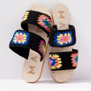 Manebi Evereve Crochet Double Strap Multicolor Sandals