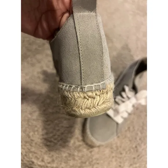 Manebi Grey suede espadrilles sneakers size 10 EUR 41 Lace Made In Spain