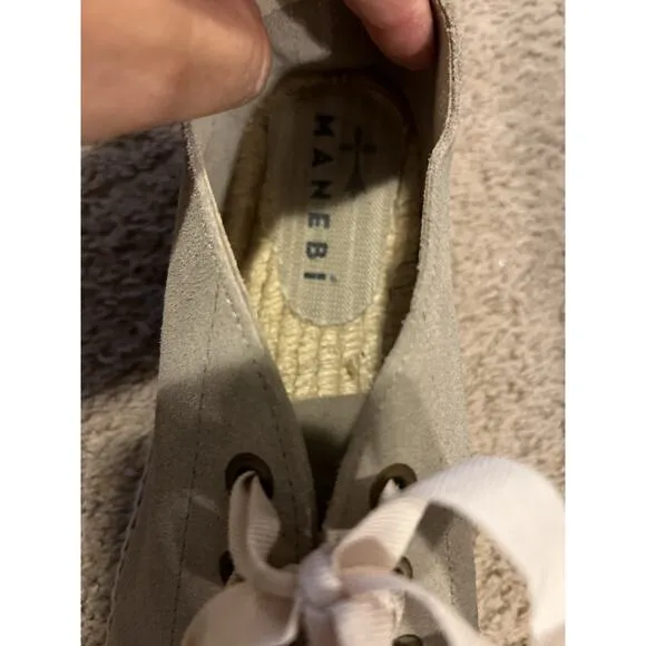 Manebi Grey suede espadrilles sneakers size 10 EUR 41 Lace Made In Spain