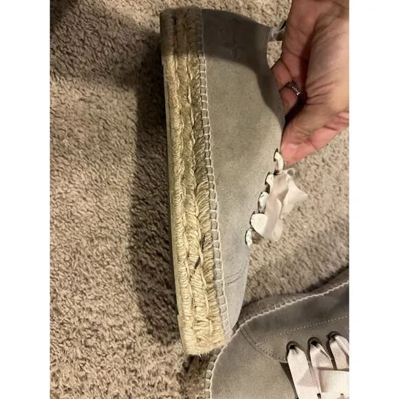 Manebi Grey suede espadrilles sneakers size 10 EUR 41 Lace Made In Spain
