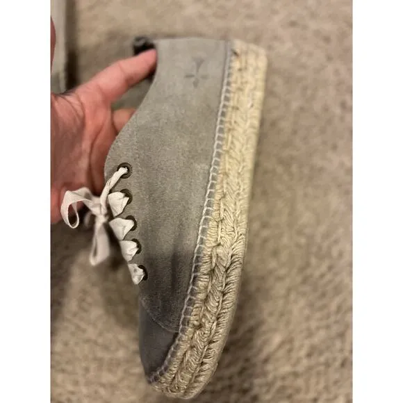Manebi Grey suede espadrilles sneakers size 10 EUR 41 Lace Made In Spain