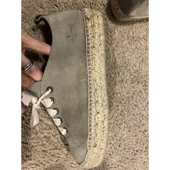 Manebi Grey suede espadrilles sneakers size 10 EUR 41 Lace Made In Spain
