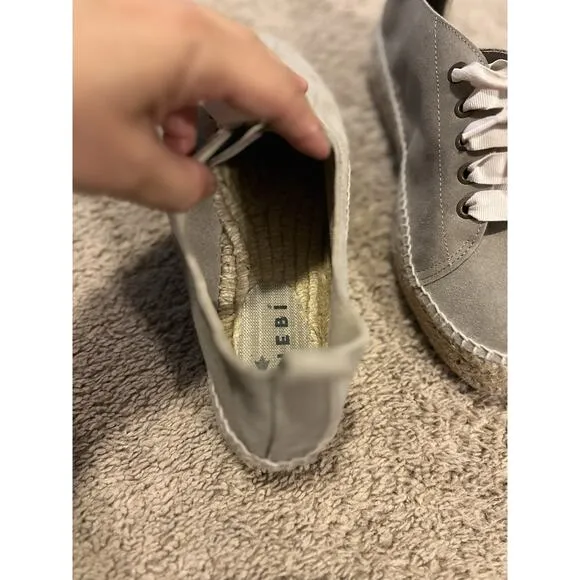 Manebi Grey suede espadrilles sneakers size 10 EUR 41 Lace Made In Spain