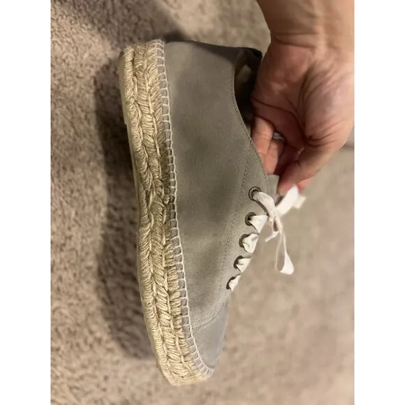 Manebi Grey suede espadrilles sneakers size 10 EUR 41 Lace Made In Spain