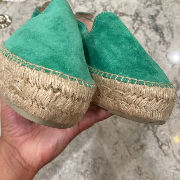 Manebi Hamptons Espadrilles in Apple Green