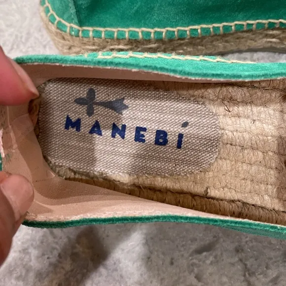 Manebi Hamptons Espadrilles in Apple Green