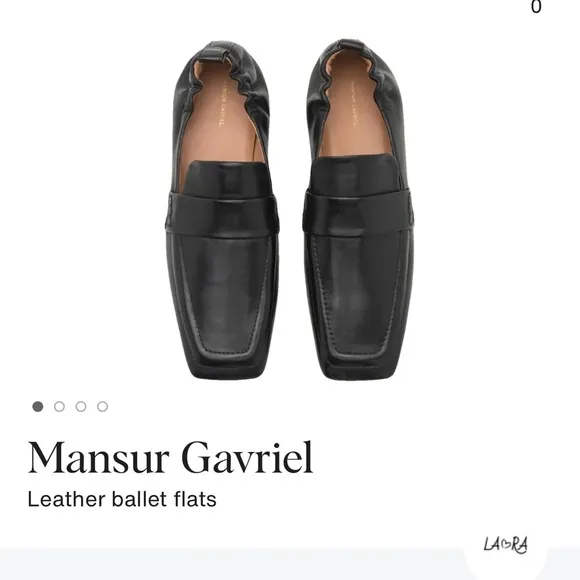 Mansur Gavriel Black Leather Ballet Flats