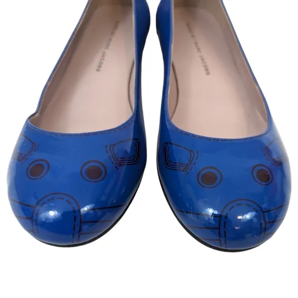Marc by Marc Jacobs Mouse Ballet Flats NEW Womens 38 8 Blue Patent Leather