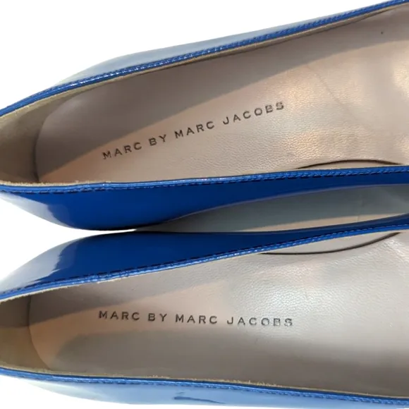 Marc by Marc Jacobs Mouse Ballet Flats NEW Womens 38 8 Blue Patent Leather