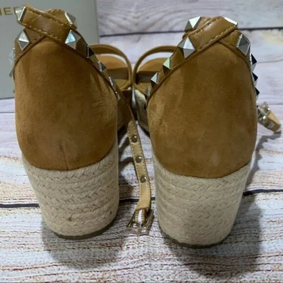 Marc Fisher Light Brown Suede Mf Jazlyn Platforms
