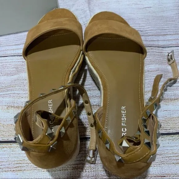 Marc Fisher Light Brown Suede Mf Jazlyn Platforms