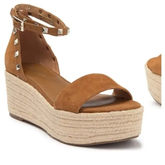 Marc Fisher Light Brown Suede Mf Jazlyn Platforms