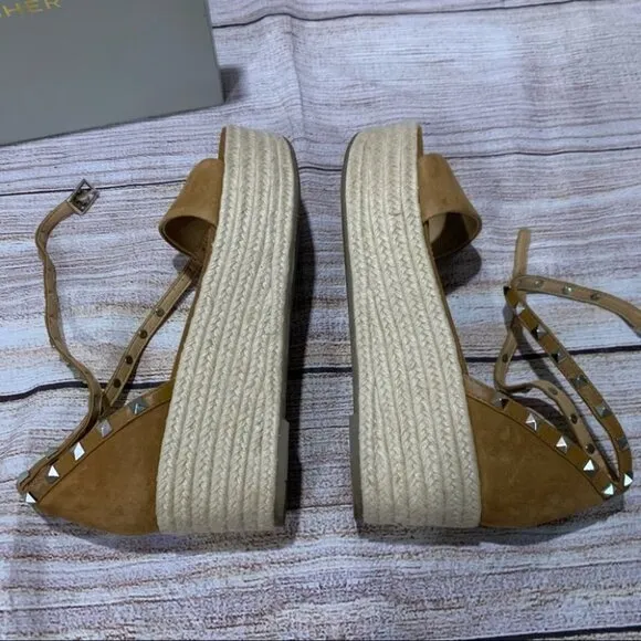 Marc Fisher Light Brown Suede Mf Jazlyn Platforms