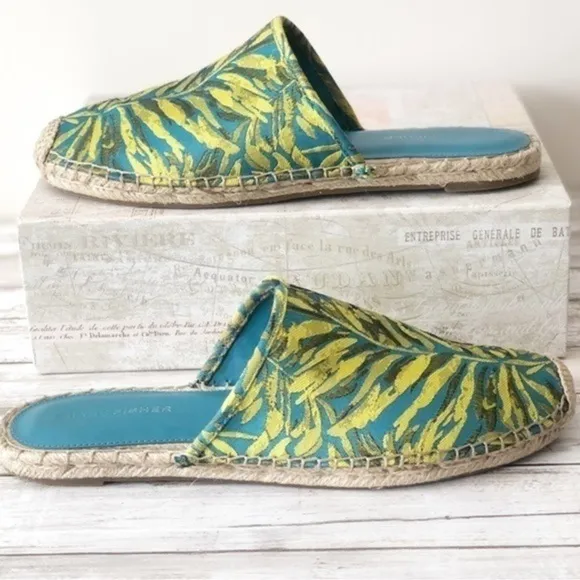 Marc Fisher Spring Summer Palm Leaf Slip On Espadrille Size 9.5M