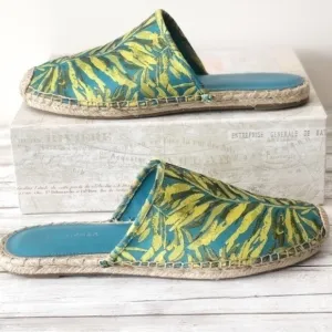 Marc Fisher Spring Summer Palm Leaf Slip On Espadrille Size 9.5M
