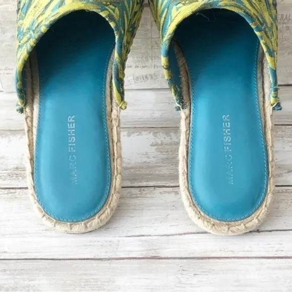 Marc Fisher Spring Summer Palm Leaf Slip On Espadrille Size 9.5M