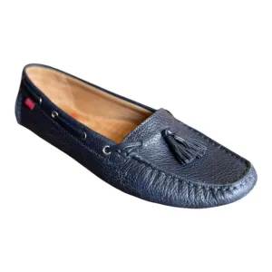 Marc Joseph Navy Blue Leather Tassel Driving Loafers Size 8.5 Ladies Flat Shoes