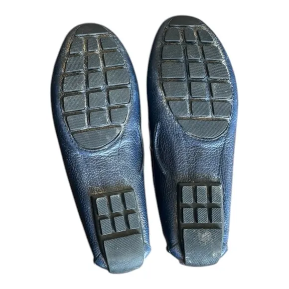 Marc Joseph Navy Blue Leather Tassel Driving Loafers Size 8.5 Ladies Flat Shoes