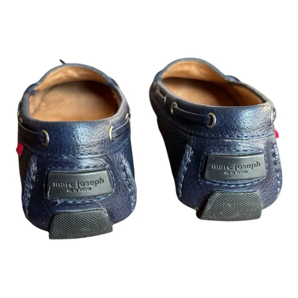 Marc Joseph Navy Blue Leather Tassel Driving Loafers Size 8.5 Ladies Flat Shoes