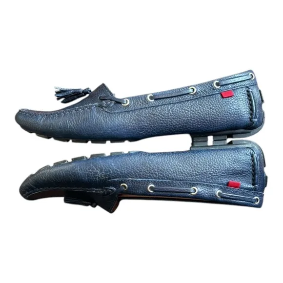 Marc Joseph Navy Blue Leather Tassel Driving Loafers Size 8.5 Ladies Flat Shoes