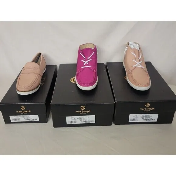 Marc Joseph New York Size 12.5 Kids (3 Pair) Nubuck Leather Loafer/Boots Bundle