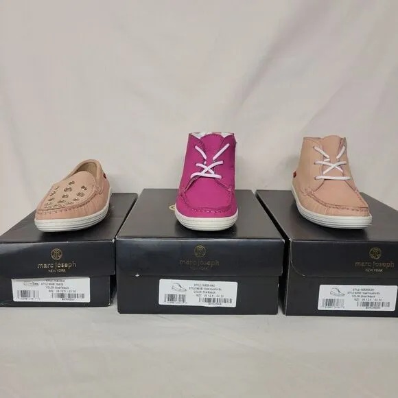 Marc Joseph New York Size 12.5 Kids (3 Pair) Nubuck Leather Loafer/Boots Bundle